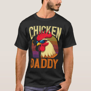 Cooler Hühner-Vater-Hahn Retro-Shirt Einzelnes Far T-Shirt