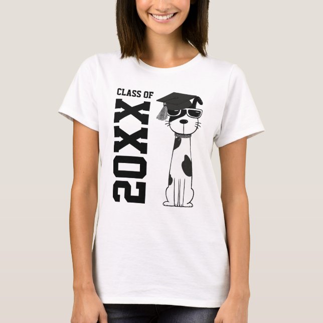 Cooler Hund Absolvent T-Shirt (Vorderseite)