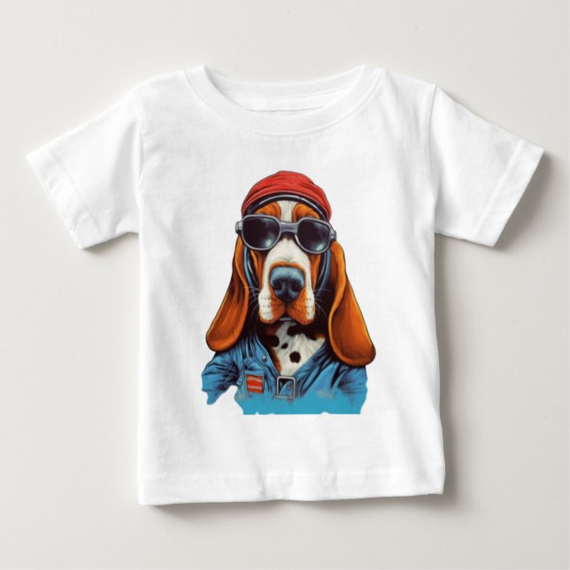 Cooler Hund Baby T-shirt (Vorderseite)