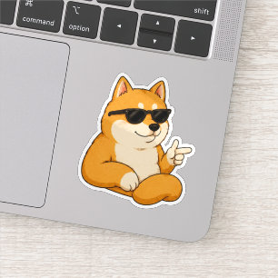 Cooler Hund Finger Guns Meme Aufkleber