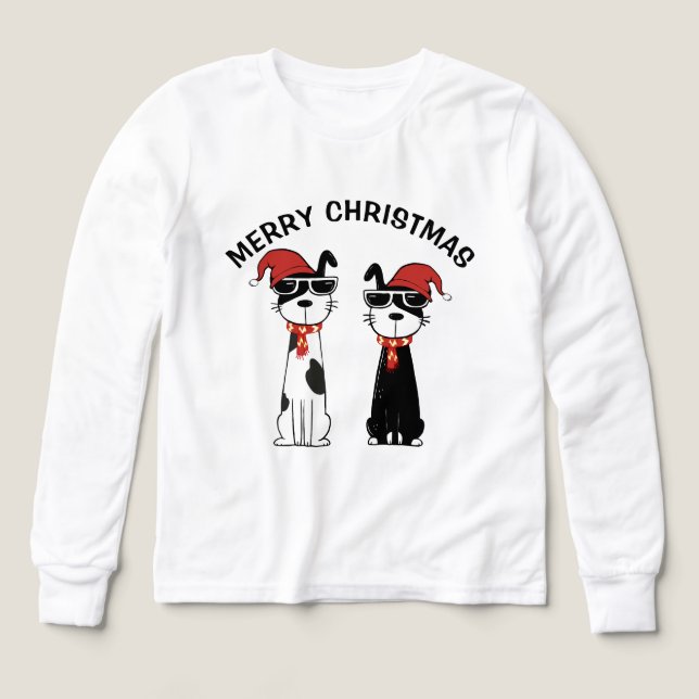 Cooler Hund Frohe Weihnachten (Design Vorderseite)