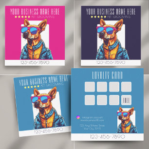 Cooler Hund Grooming Trend und stilvolle Loyalität Quadratische Visitenkarte