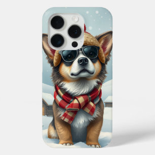 Cooler Hund in Preppy Winterkleid und Hut Case-Mate iPhone Hülle