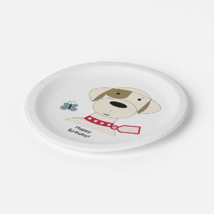 Cooler Hund mit einem roten Collar Pappteller