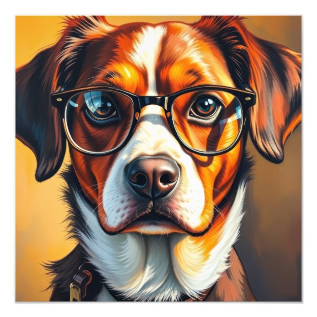 Cooler Hund mit Sonnenbrille Fotodruck (Vorne)