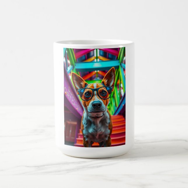 Cooler Hund mit Sonnenbrille Kaffeetasse (Mittel)