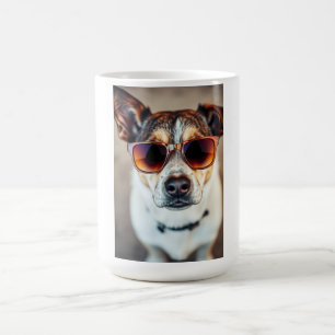 Cooler Hund mit Sonnenbrille Kaffeetasse