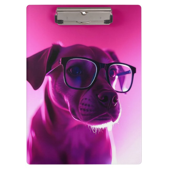 Cooler Hund mit Sonnenbrille Klemmbrett (Vorderseite)