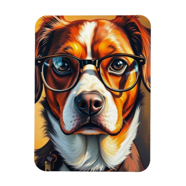 Cooler Hund mit Sonnenbrille Magnet (Vertikal)