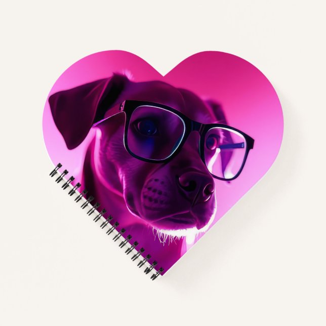 Cooler Hund mit Sonnenbrille Notizbuch (Vorderseite)