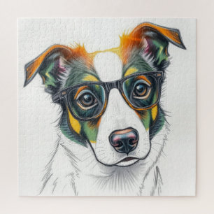 Cooler Hund mit Sonnenbrille Puzzle