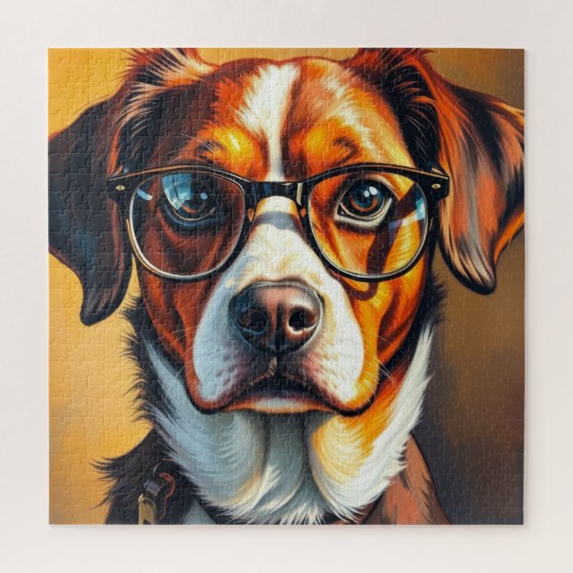 Cooler Hund mit Sonnenbrille Puzzle (Vertikal)