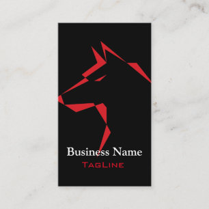 cooler Hund Red auf Black Business Card Visitenkarte