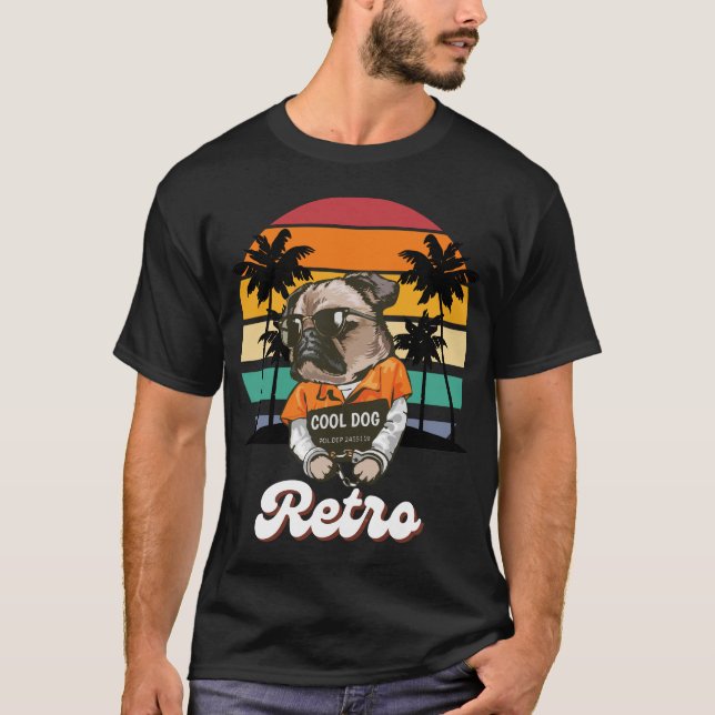 Cooler Hund: Retro T-Shirt (Vorderseite)
