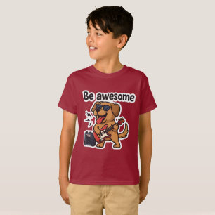 Cooler Hund Rocking Gitarre Sticker Phantastisch T-Shirt