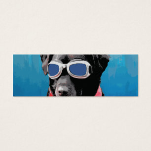 Cooler Hund Schwarzes Labor Red Bandana Blue Goggl