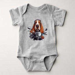 Cooler Hundbiker, niedlicher Hundeschlittenfahrer Baby Strampler