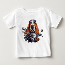 Cooler Hundbiker, niedlicher Hundeschlittenfahrer Baby T-shirt