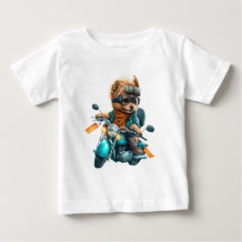 Cooler Hundbiker, niedlicher Yorkshire-Terrier-Hun Baby T-shirt