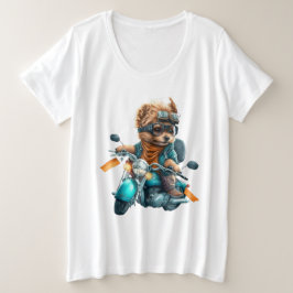 Cooler Hundbiker, niedlicher Yorkshire-Terrier-Hun Große Größe T-Shirt