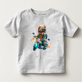 Cooler Hundbiker, niedlicher Yorkshire-Terrier-Hun Kleinkind T-shirt