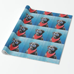 Cooler Hundeschwarz-Labradorrote Geschenkpapier