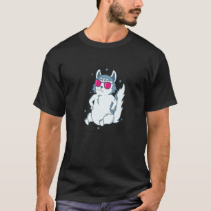 cooler Husky Schlittenhund Schnee Nase T-Shirt