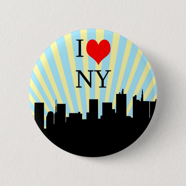Cooler i-Liebe-Herz-New- Yorkentwurf Button (Vorderseite)