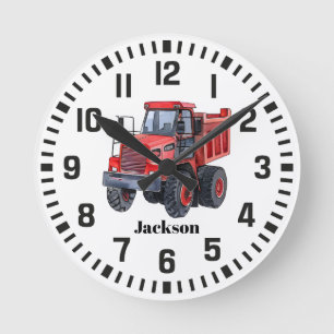 Cooler Individuelle Name Red Traktor Runde Wanduhr