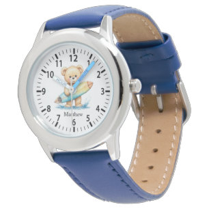 Cooler Individuelle Name Surfer Bär Armbanduhr