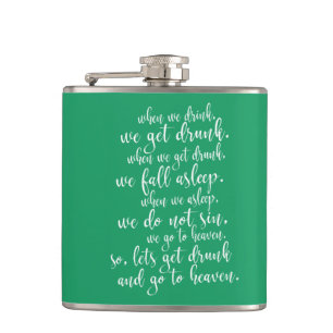 Cooler irischer Toast St. Patrick's Day Grün & Wei Flachmann