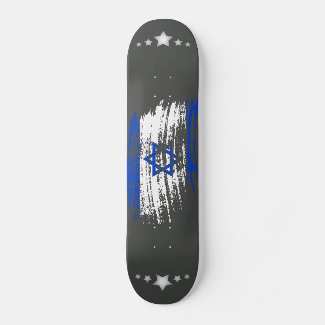 Cooler israelischer Flaggenentwurf Skateboard (Vorderseite)