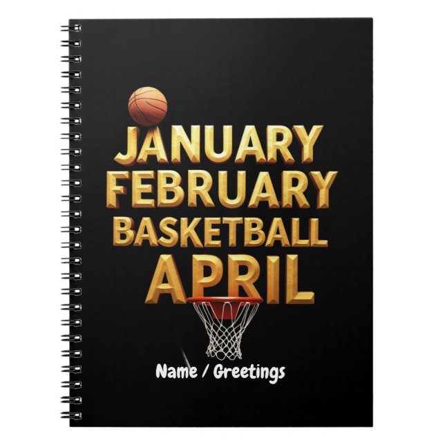 Cooler Januar Februar Basketball April Designs Notizblock (Vorderseite)