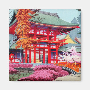 Cooler japanischer roter Tempel-Frühling Asano Magnet