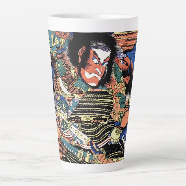 Cooler japanischer Ukiyo-e-legendärer Krieger Samu Milchtasse (Vorderseite)