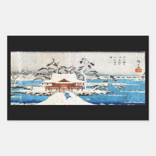 Cooler japanischer Vintager ukiyo-e Rechteckiger Aufkleber