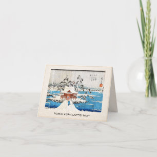 Cooler japanischer Vintager Ukiyo-e Seeschrei Feiertagskarte