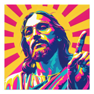 Cooler Jesus Pop Art Fotodruck