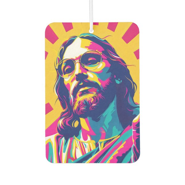 Cooler Jesus Pop Kunst Autolufterfrischer (Vorderseite)