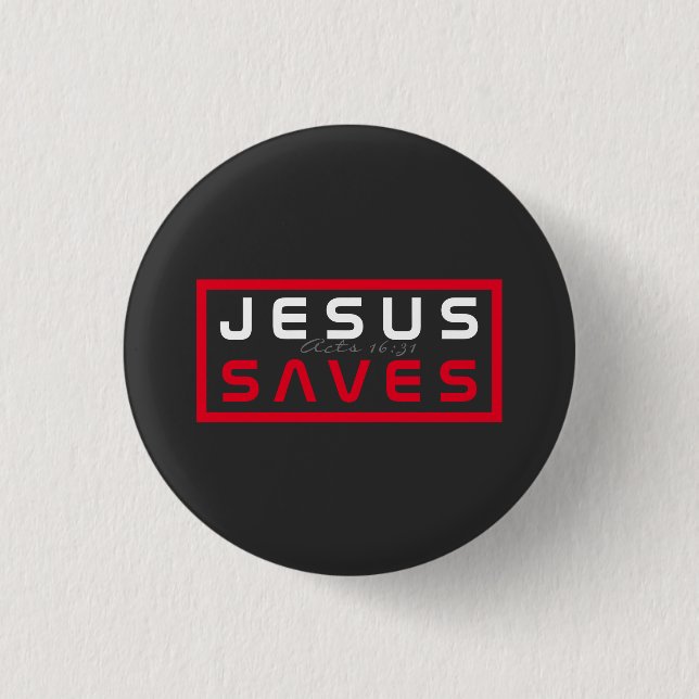 Cooler Jesus Rette Button (Vorderseite)