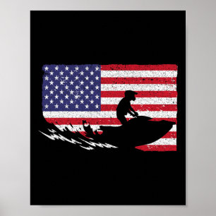 Cooler Jetski für Männer Frauen Skifahrer US-ameri Poster