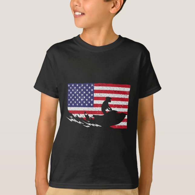 Cooler Jetski für Männer Frauen Skifahrer US-ameri T-Shirt (Vorderseite)