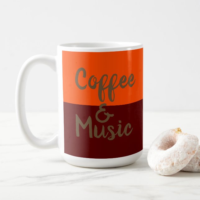 Cooler Kaffee und Musik Kaffeetasse (Mit Donut)