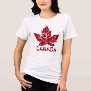 Cooler Kanada-T - Shirt-Retro Ahorn-Blatt-Andenken Tri-Blend Shirt
