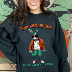 Cooler Kaninchen Stilvoller Tiermode Sweatshirt