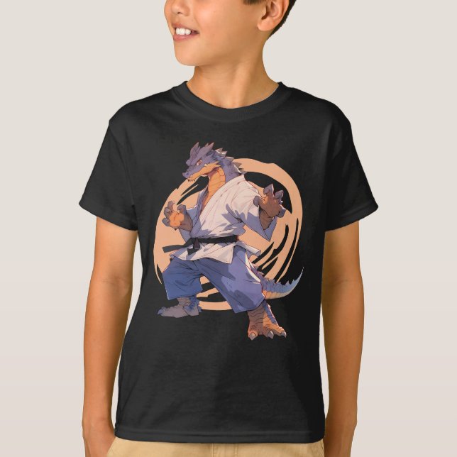 Cooler Karate-Drache Jiu-jitsu-Drache T-Shirt (Vorderseite)
