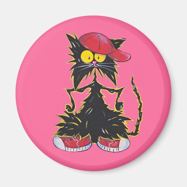 Cooler Kat Hip Hop Magnet (Vorne)