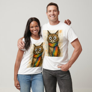Cooler Kater mit Brille Grafik T-Shirt - Funky