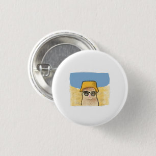 Cooler Katzen-Sommer-Strand-Bucket-Hut-Geschenk Button