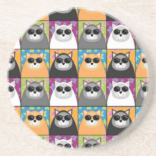 Cooler Katzen-Untersetzer Sandstein Untersetzer